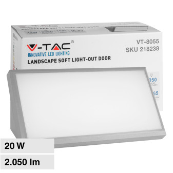 VT-8055 Lampada LED da Muro 20W SMD IP65 Colore Grigio V-Tac