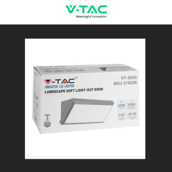 VT-8055 Lampada LED da Muro 20W SMD IP65 Colore Grigio V-Tac