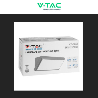 VT-8055 Lampada LED da Muro 20W SMD IP65 Colore Grigio V-Tac