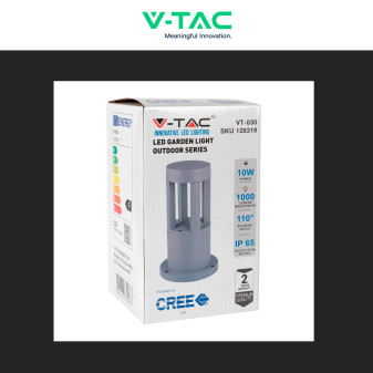 VT-830 Lampada LED Giardino 10W COB CREE Grigia IP65 V-Tac