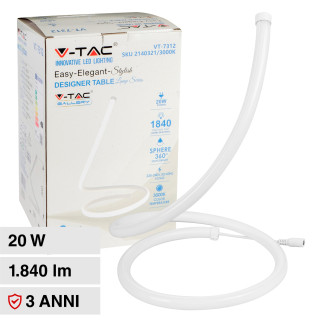 VT-7312 Lampada LED da Tavolo 20W Colore Bianco V-Tac