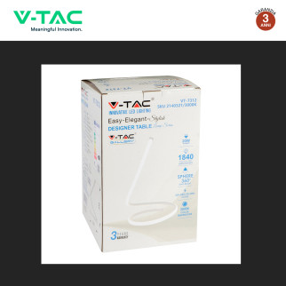 VT-7312 Lampada LED da Tavolo 20W Colore Bianco V-Tac
