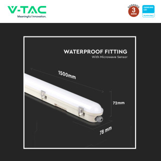 VT-150148S Tubo LED Plafoniera 48W Samsung SMD IP65 V-Tac