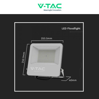 V-Tac VT-44105 Faro LED 100W Faretto SMD IP65 Nero