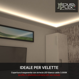 Medusaflex Andromeda Copertura Trasparente per Profilo in Alluminio