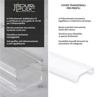 Medusaflex Andromeda Copertura Trasparente per Profilo in Alluminio