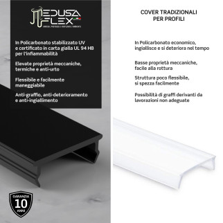 Medusaflex Andromeda Copertura Nera per Profilo in Alluminio