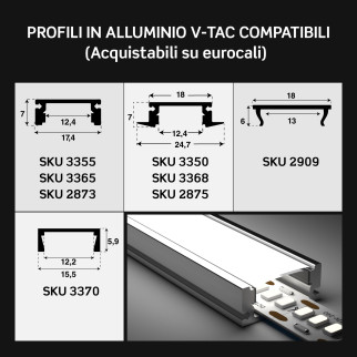 Medusaflex Andromeda Copertura Grigia per Profilo in Alluminio