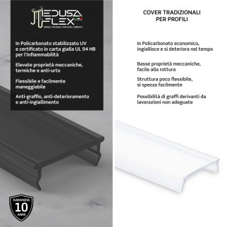 Medusaflex Andromeda Copertura Grigia per Profilo in Alluminio