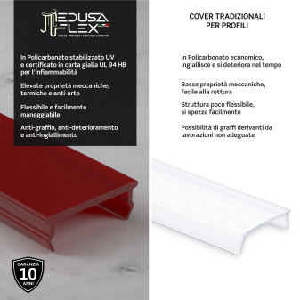 Medusaflex Andromeda Copertura Rossa per Profilo in Alluminio