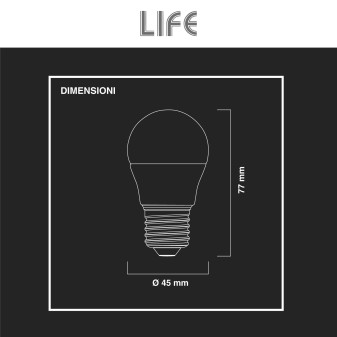Lampadina LED E27 6,5W Minisfera G45 MiniGlobo SMD Life