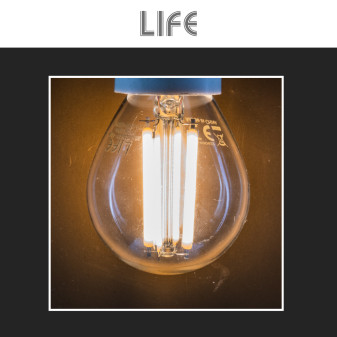 Life Lampadina LED E14 6,5W P45 MiniGlobo SMD in Vetro