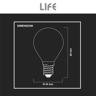 Life Lampadina LED E14 6,5W P45 MiniGlobo SMD in Vetro