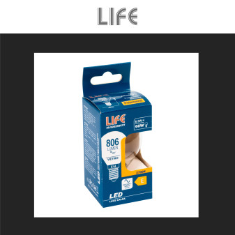 Life Lampadina LED E14 6,5W P45 MiniGlobo SMD in Vetro