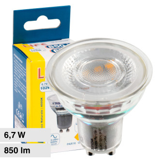 Faretto LED PAR16 Spotlight GU10 6,7W SMD in Vetro Life