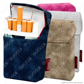 Atomic Portasigarette Portapacchetto in Tessuto Jeans Colorato