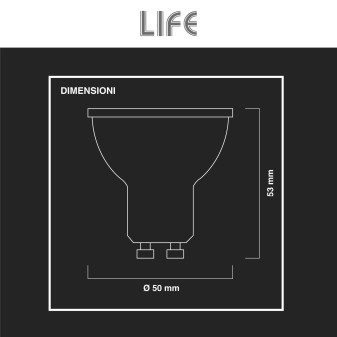 Faretto LED PAR16 Spotlight GU10 6,7W SMD in Vetro Life