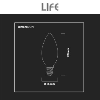 Lampadina LED E14 4,5W Candle C35 Candela SMD Life