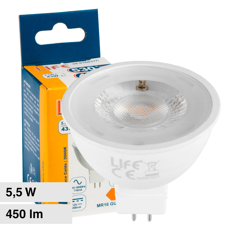 Lampadina LED GU5.3 (MR16) 5,5W Faretto SMD 12V Life