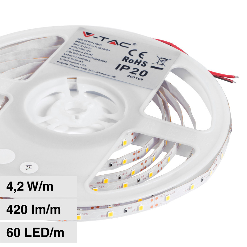 VT-3528-60 Striscia LED SMD Flessibile Monocolore 21W - 5 metri V-Tac