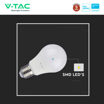 VT-211 Lampadina LED E27 10,5W A60 Chip Samsung V-Tac Pro