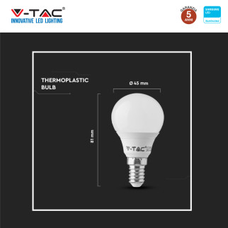 VT-236 Lampadina LED E14 4,5W Bulb P45 SMD Samsung V-Tac