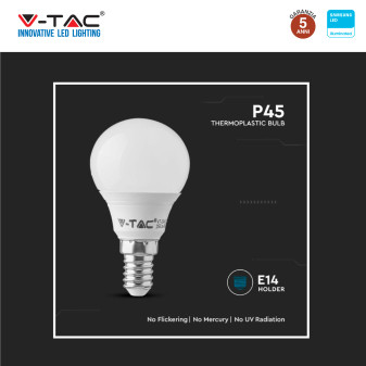 VT-236 Lampadina LED E14 4,5W Bulb P45 SMD Samsung V-Tac