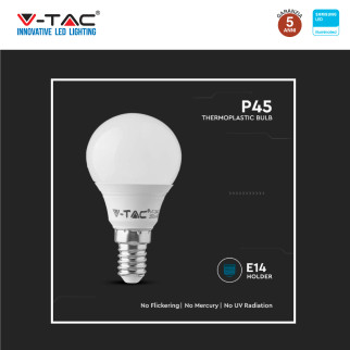 VT-236 Lampadina LED E14 4,5W Bulb P45 SMD Samsung V-Tac