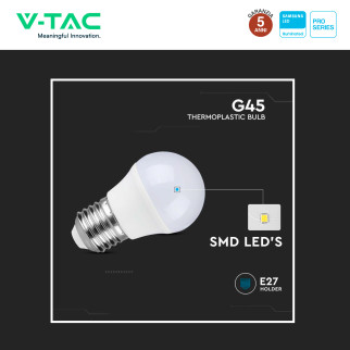 VT-246 Lampadina LED E27 4,5W Bulb G45 MiniGlobo V-Tac Pro