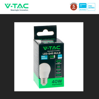 VT-246 Lampadina LED E27 4,5W Bulb G45 MiniGlobo V-Tac Pro