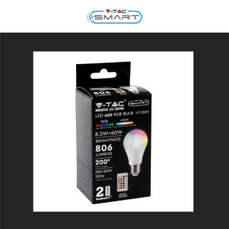 VT-2229 Lampadina LED A60 8,5W E27 RGB+W Dimmerabile V-Tac