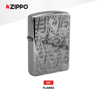 Accendino Zippo mod. 167 Flames Antivento Ricaricabile