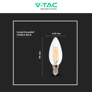 VT-21125 Lampadina LED E14 5,5W Candle Dimmerabile V-Tac