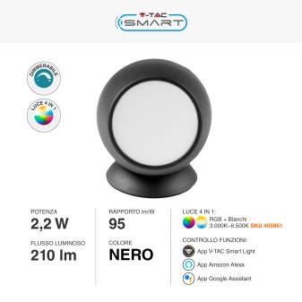 VT-5152 Lampada LED da Tavolo RGB+W CCT Dimmerabile V-Tac