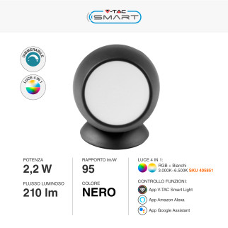 VT-5152 Lampada LED da Tavolo RGB+W CCT Dimmerabile V-Tac