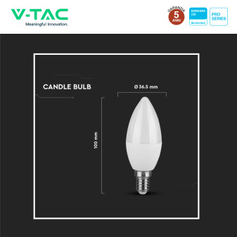 VT-1815 Lampadina LED E14 3,7W Candela Chip Samsung V-Tac