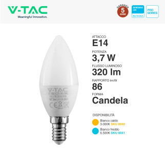VT-1815 Lampadina LED E14 3,7W Candela Chip Samsung V-Tac