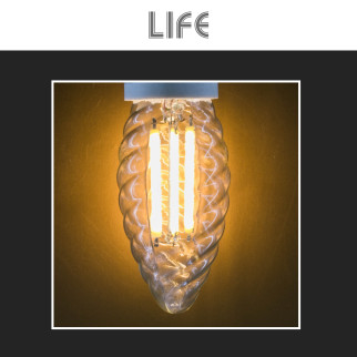 Lampadina LED E14 Filament 6,5W C35 Candela Twist Life