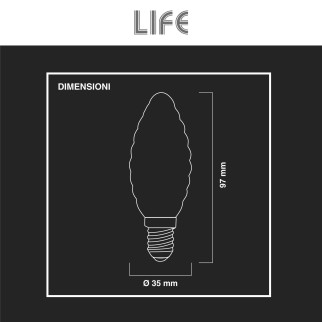 Lampadina LED E14 Filament 6,5W C35 Candela Twist Life