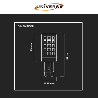 Lampadina LED G9 3,5W Tubolare SMD Universo