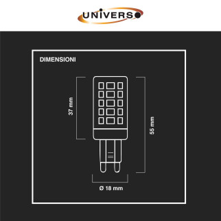 Lampadina LED G9 4,8W Tubolare SMD Universo