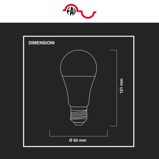 Lampadina LED E27 9,5W Bulb A60 Goccia SMD 24V DC FAI