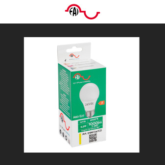 Lampadina LED E27 9,5W Bulb A60 Goccia SMD 24V DC FAI