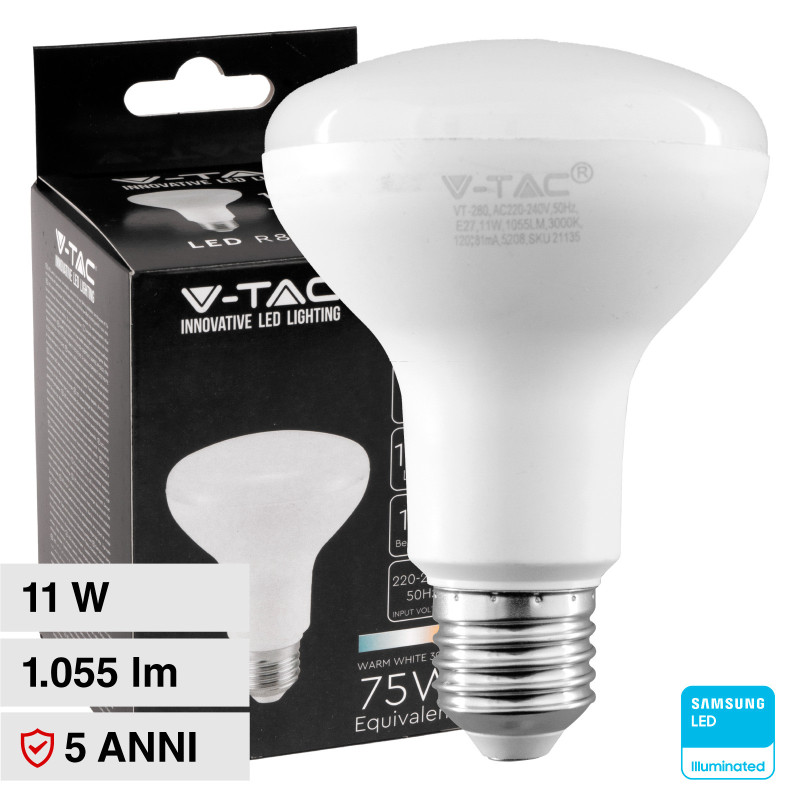 VT-280 Lampadina LED E27 11W Reflector R80 SMD Chip Samsung V-Tac