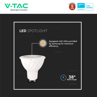 VT-277 Faretto LED GU10 6W Spotlight SMD Chip Samsung V-Tac Pro