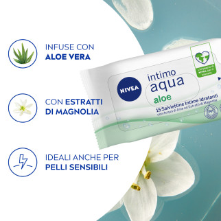 Intimo Aqua Aloe Salviettine Intime Idratanti Confezione 15pz. NIVEA