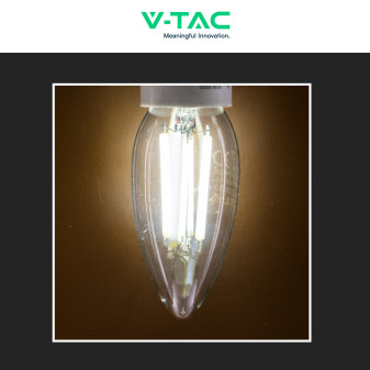 VT-2327 Lampadina LED E14 6W Filament Trasparente V-Tac