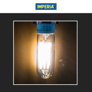 Lampadina LED E14 7W Tubolare T30 Filament in Vetro Imperia