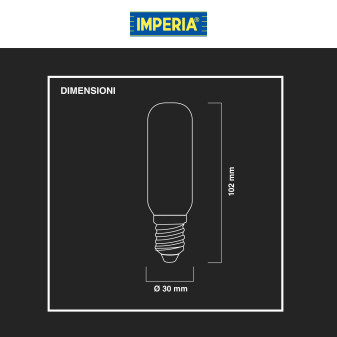 Lampadina LED E14 7W Tubolare T30 Filament in Vetro Imperia