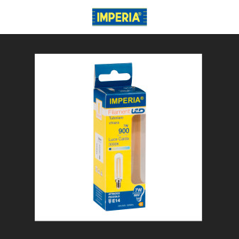 Lampadina LED E14 7W Tubolare T30 Filament in Vetro Imperia